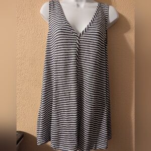TORRID Tank Top Plus Size 2X Navy Stripe Sleeveless V-Neck Jersey Swing Nautical